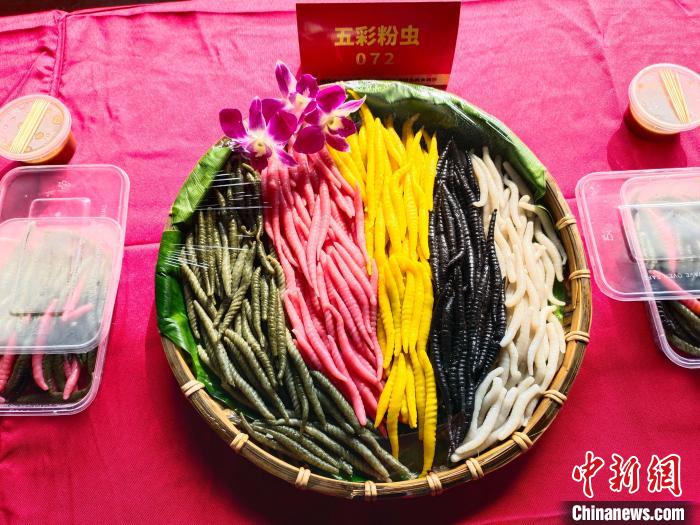 图为广西特色美食展示。　黄艳梅 摄